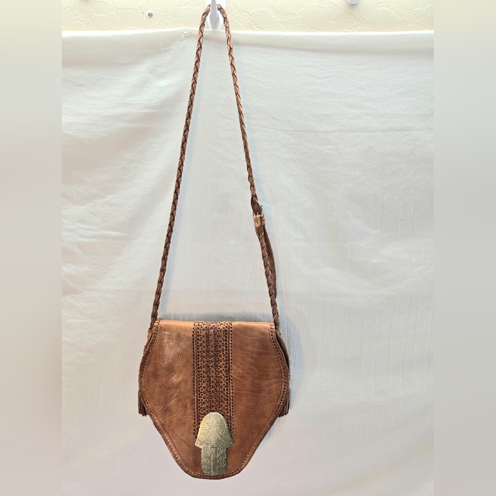 Four Winds Trading Co. Braided Leather Bag Purse Handcrafted Leather Handbag
